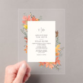 秋葉離れ秋モノグラム結婚ズ アクリル招待状 (インサイチュ (ポータブル))