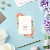 秋葉離れ秋モノグラム結婚ズ アクリル招待状 (インサイチュ (ウェディング))