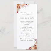 秋葬儀永遠に私たちのハート詩祈りの言葉 (裏面)