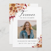 秋葬儀永遠に私たちのハート詩祈りの言葉 (正面/裏面)