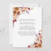 秋葬儀永遠に私たちのハート詩祈りの言葉 (裏面)