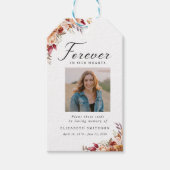 秋葬儀永遠に私たちのハート詩祈りの言葉 ギフトタグ (正面)