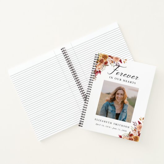 秋葬儀永遠に私たちのハート詩祈りの言葉 ノートブック (内部)