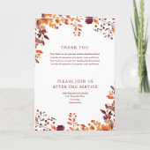 秋葬儀追悼式の折り畳み プログラム (裏面)