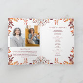 秋葬儀追悼式の折り畳み プログラム (内部)