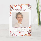 秋葬儀追悼式の折り畳み プログラム (正面)