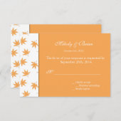 秋装飾グラフィック葉イエローズ結婚式RSVP 出欠カード (正面/裏面)