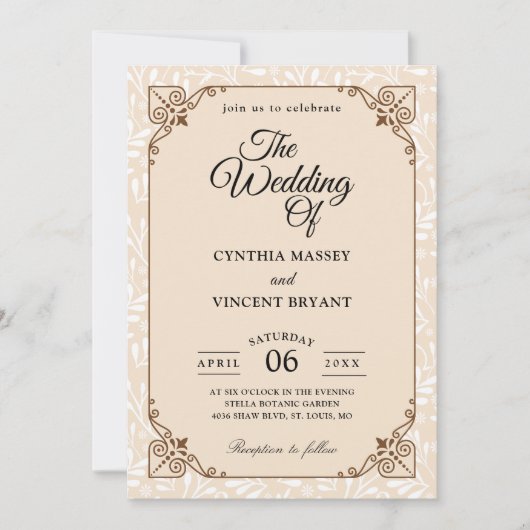 秋西部の田舎の結婚式招待状 招待状 (正面)