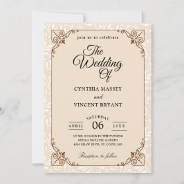 秋西部の田舎の結婚式招待状 招待状