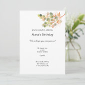 秋要素エレガント誕生日招待状 招待状 (スタンド正面)