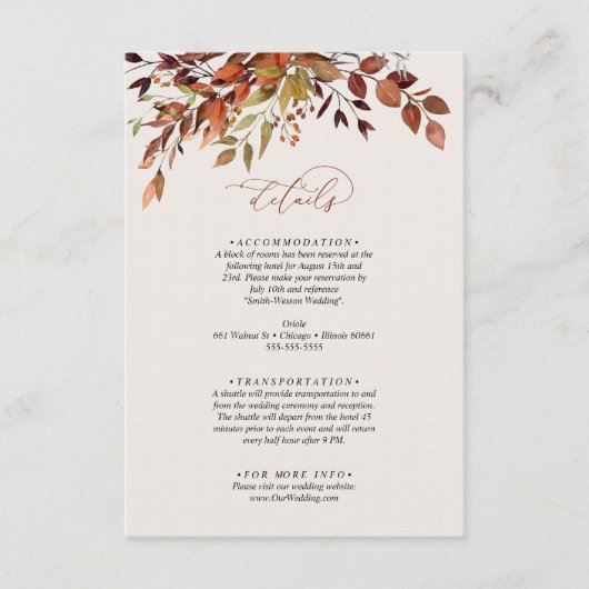 秋詳細結婚のエンクロージャカーお洒落ド エンクロージャーカード (正面)