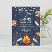秋誕生日アズモーレスおもしろいキャンプファイア 招待状 (スタンド正面)