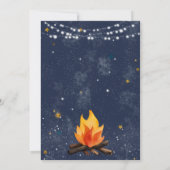 秋誕生日アズモーレスおもしろいキャンプファイア 招待状 (裏面)