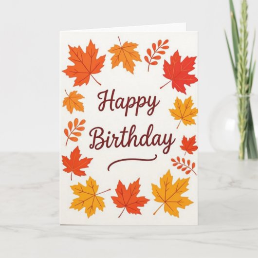 秋誕生日カード、秋誕生日、秋カード シーズンカード (正面)
