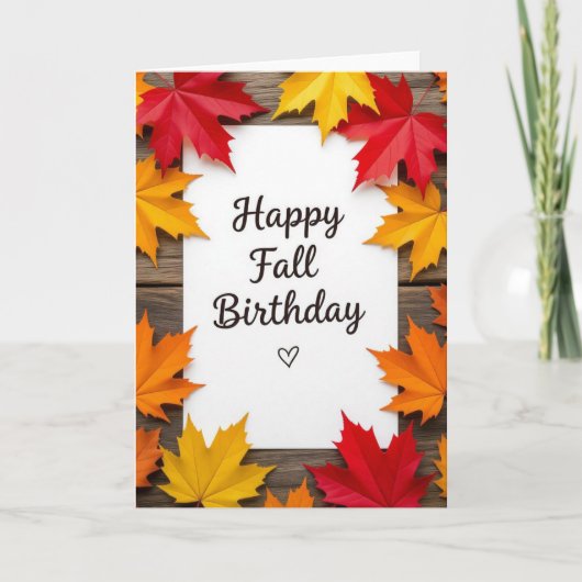 秋誕生日カード、秋誕生日、秋カード、 シーズンカード (正面)