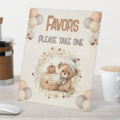 秋誕生日パンプキンテディベア台座サイン 台座サイン (インサイチュ)