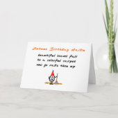 秋誕生日俳句おもしろいハッピーバースデー詩 カード (正面)