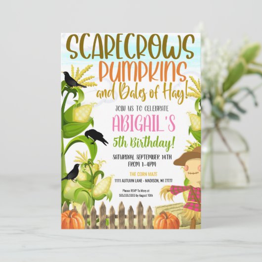 秋誕生日招待状 招待状 (スタンド正面)