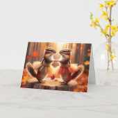 秋誕生日用チップ カード (黄色い花)