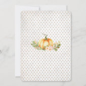 秋象のベビーシャワーの秋の花柄のカボチャ 招待状 (裏面)