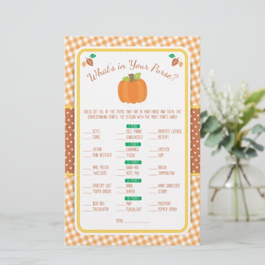 秋財布の赤ちゃんシャワーゲームフライヤーの中身 (スタンド正面)