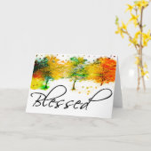 秋賛美木 カード (黄色い花)