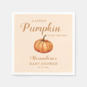 秋赤ちゃんシャワーの途中で小さなかぼちゃを スタンダードカクテルナプキン (正面)