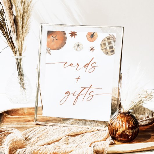 秋赤ちゃんシャワーカードとギフトサイン、カボチャ ポスター