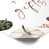 秋赤ちゃんシャワーカードとギフトサイン、カボチャ ポスター (角)