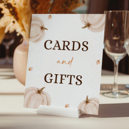 秋赤ちゃんシャワーカードとギフトサイン ポスター