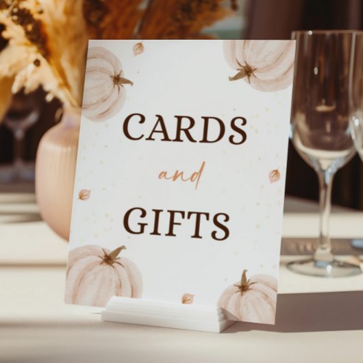 秋赤ちゃんシャワーカードとギフトサイン ポスター