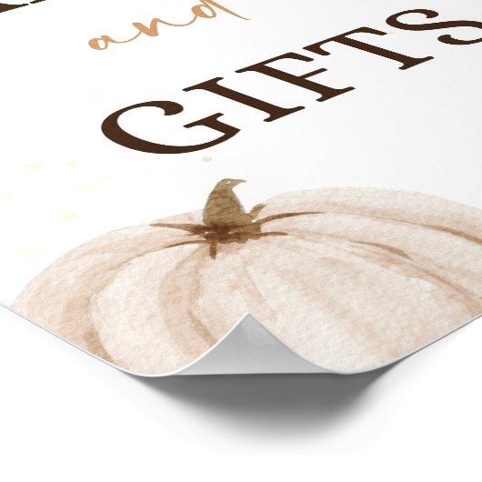 秋赤ちゃんシャワーカードとギフトサイン ポスター (角)