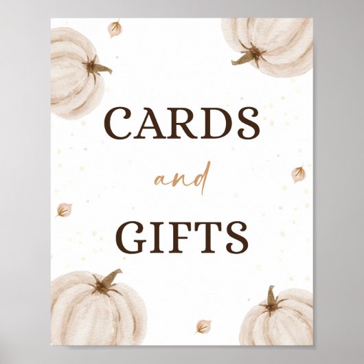 秋赤ちゃんシャワーカードとギフトサイン ポスター (正面)