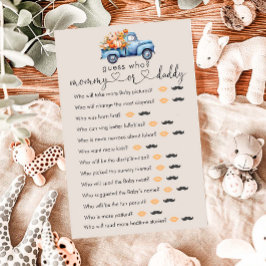 秋赤ちゃんシャワーパンプキントラック"誰を推測"ゲーム