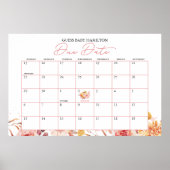 秋赤ちゃんシャワー期日カレンダー ポスター (正面)