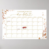 秋赤ちゃんシャワー期日カレンダー ポスター (正面)