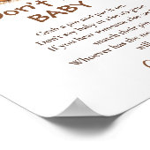 秋赤ちゃんシャワー言わないベビーゲームの看板ポスター ポスター (角)