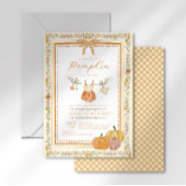 秋赤ちゃん服ガールベビーシャワー 招待状