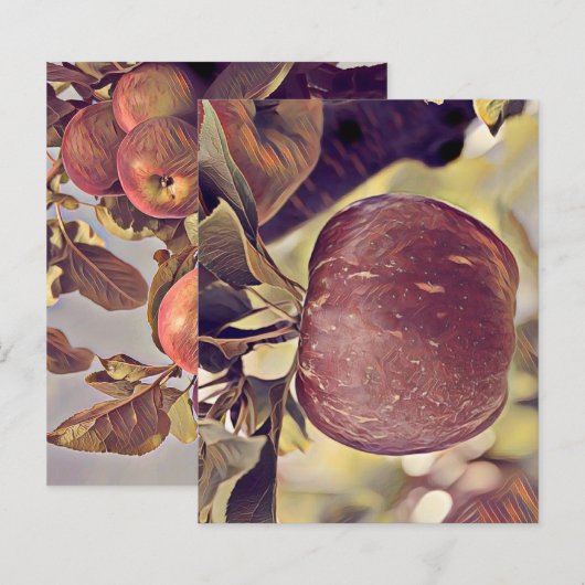 秋赤りんご実と離れ水色 (正面/裏面)