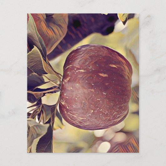 秋赤りんご実と離れ水色 (正面)