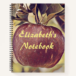 秋赤りんご実と離れ水色 ノートブック