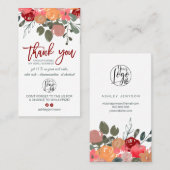 秋赤フローラの水の色のロゴオーダ感謝していーユー 名刺 (正面/裏面)