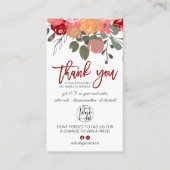 秋赤フローラの水の色のロゴオーダ感謝していーユー 名刺 (正面)