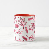 秋赤離れ線アウトライン2トーンマグカップ マグカップ (中央)