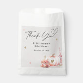 秋赤面ピンクカボチャ金ゴールドハートありがとう フェイバーバッグ (正面)