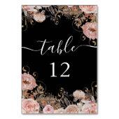 秋赤面ピンクブラックウォーター色フローラバラ金ゴールド テーブルナンバー (正面)