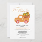秋車カボチャのベビーシャワー 招待状 (正面)
