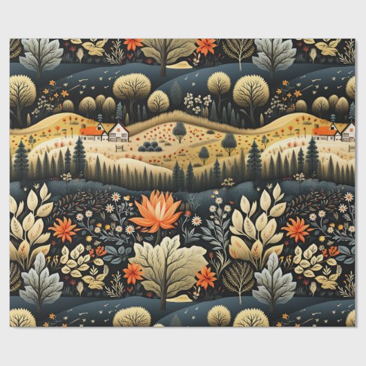 秋農地の色 ラッピングペーパー (フラット)