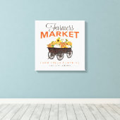 秋農家市場カボチャとヒマワリ キャンバスプリント (インサイチュ (ウッドフロア))