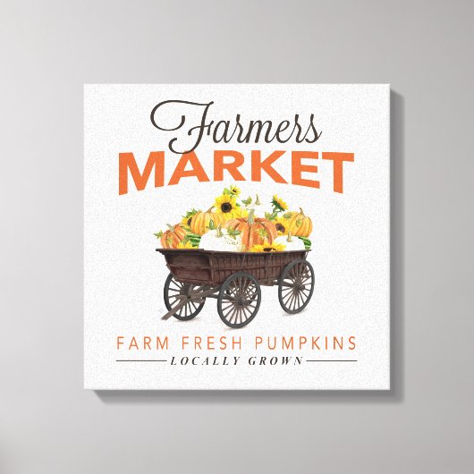 秋農家市場カボチャとヒマワリ キャンバスプリント (正面)